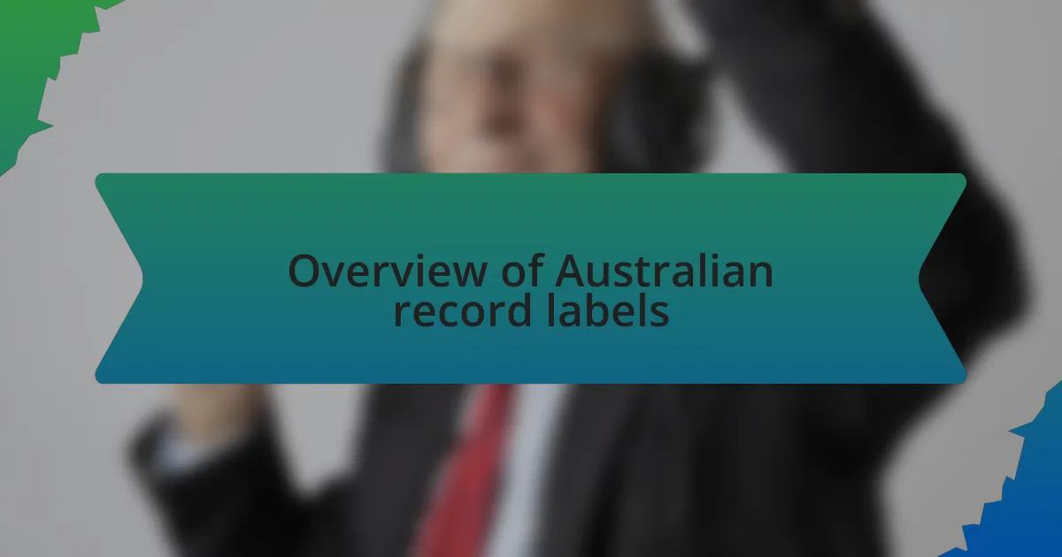 Overview of Australian record labels