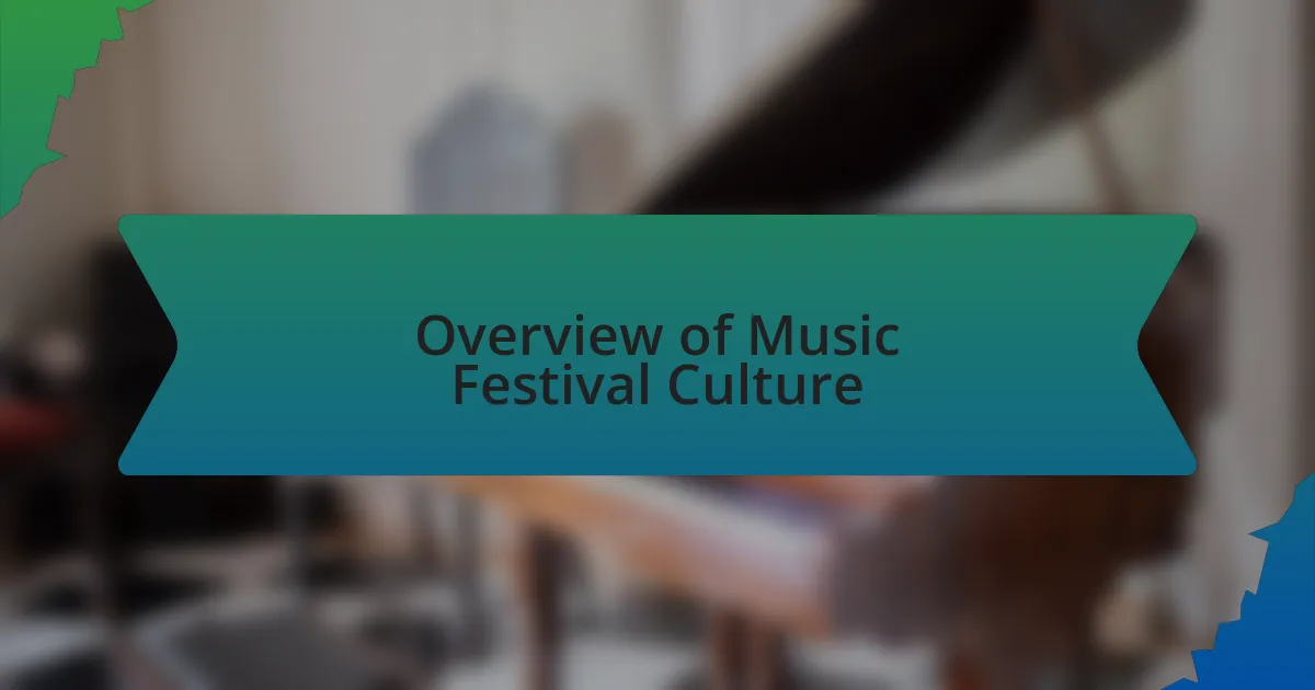 Overview of Music Festival Culture